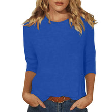 Load image into Gallery viewer, Women Summer Tops Round Neck Three Quarter Sleeve Comfortable Print T Shirt Blouse Women T Shirt muticolor t shirt tops

