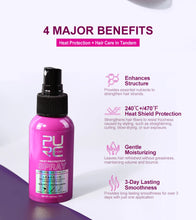 Load image into Gallery viewer, PURC Heat Protectant Spray Coconut Oil Frizz Control &amp; Shine for All Hair Types Thermal Protection up to 470°F Hair Care
