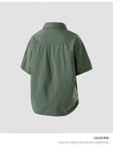 Load image into Gallery viewer, Workwear shirt for men summer loose and casual short-sleeved men American retro lapel coat trendy brand outdoor wear
