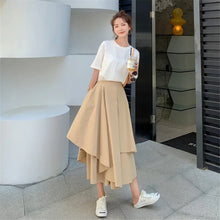 Load image into Gallery viewer, Skirts Pants Women Autumn Solid Asymmetric Trendy Design Simple High Waist Korean Elegant Leisure All-Match Streetwear Chic Ins

