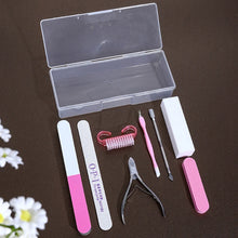 Load image into Gallery viewer, Nail Art Tools Set 9Pcs/lot Professional Files Buffer Sponge Block Brush Nail Scissors Kit With Cuticle Nipper Pushers Manic
