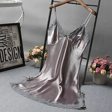 Load image into Gallery viewer, Silk Lace Camisole Nightgown Women
