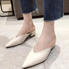 Load image into Gallery viewer, Women High Heels Slippers  Baotou Women Shoes Sexy Pointed Toe Chunky Heels Mules Outdoor Walking Slides Chaussure Femme 2024
