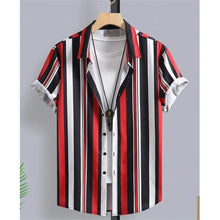 Load image into Gallery viewer, Hawaiian Shirts For Men 3d Striped Print Short Sleeve Shirts Summer Loose Casual Tops Simple Fashion Oversized Men Clothing
