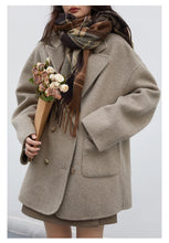 Load image into Gallery viewer, CHIC VEN Women's Woolen Coats Loose Casual Double Breasted Retro Double-sided Jacket Office Lady Outerwear Autumn Winter 2026
