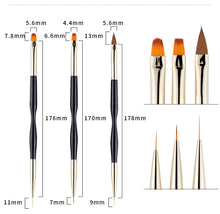 Load image into Gallery viewer, Nail Art Brushes Nail Art Tool Set Nail Dotting Tools Nail Dust Brush Striping Long Lines Nail Drawing Pen Nail Design
