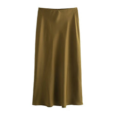 Load image into Gallery viewer, HH Skirts For Women 2024 Summer Solid Satin Sheath Long Skirt Female Show Curve Beach Outfits For Woman Mermaid Skirts
