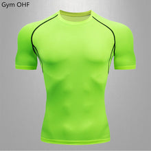 Load image into Gallery viewer, Gym Fitness T Shirt Men's Short Sleeve Summer Boxing Jersey Legging Men Rashguard Compression Pants Quick Dry Tight T-Shirts Men

