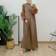 Load image into Gallery viewer, Women Elegant Evening Party Dresses 2025 Summer New Solid Colour Classic Long Sleeve Plate Flower Design Prom Dresses Female
