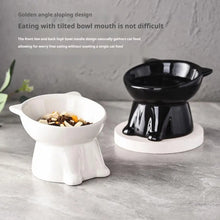 Load image into Gallery viewer, Cat Bowl Pet Accessories Ceramic Diagonal High Feet Cute Protection Cervical Spine Dog Bowl Drink Water Bowl Pet Supplies
