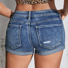 Load image into Gallery viewer, Split Cuff Denim Beach Shorts
