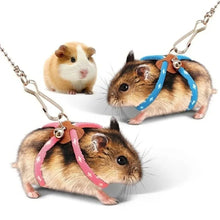 Load image into Gallery viewer, Pet Adjustable Soft Harness Bell Leash Set Mouse Hamster Ferrets Rat Pet Pig Leash Hamster Harness Rope Anti-bite Pet Walking
