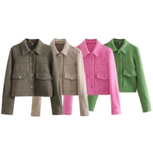Load image into Gallery viewer, HH Jackets For Womens Autumn Fashion Solid Front Pockets Button Long Sleeve Jacket Elegant Woman Casual Outerwear Coat
