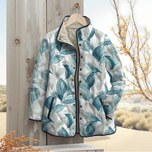 Load image into Gallery viewer, Quilted Leaf Print Winter Jacket
