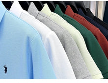 Load image into Gallery viewer, 100% pure cotton short sleeved men's polo shirt summer fashion high-end brand pony embroidery golf top casual business T-shirt
