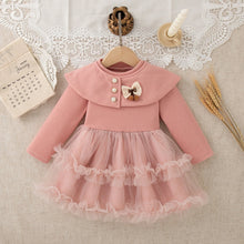 Load image into Gallery viewer, Bow Tulle Flower Baby Dress
