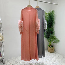 Load image into Gallery viewer, Women Elegant Evening Party Dresses 2025 Summer New Solid Colour Classic Long Sleeve Plate Flower Design Prom Dresses Female
