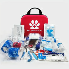 Load image into Gallery viewer, 127 Compact Dog and Cat Travelling First Aid Kit with Emergency Supplies and Pet First Aid Manual for Hiking, Camping and Huntin
