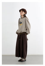 Load image into Gallery viewer, Striped Dog Print Loose Tee
