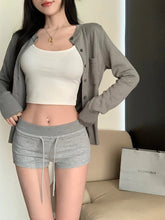 Load image into Gallery viewer, Women Shorts Summer High Elastic Lace Up Drawstring Sleep Bottoms Fitness Running Simple Home Safety Underwear Cool Comfortable
