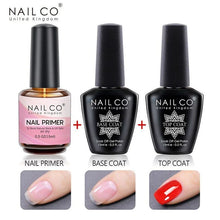 Load image into Gallery viewer, NAILCO 15ml Top Coat Base Coat Gel Nail Primer Gel Remover Nail Art Semi Permanent Lacquer Varnish Hybrid Nail Supplies
