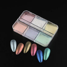 Load image into Gallery viewer, Moonlight Mirror Nails Powder Metallic Chrome Effect Pigments Gel Polish Laser Dust Glitter Aurora Shiny Pearl Nail Manicure Dec
