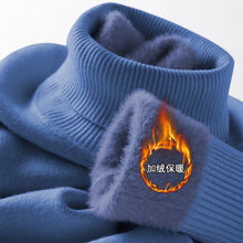 Load image into Gallery viewer, Men’s Thermal Fleece High-Neck Knitted Sweater
