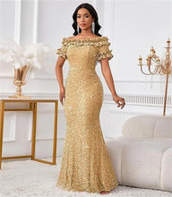 Load image into Gallery viewer, Elegant Off Shoulder Evening Gown, Party Cocktail Dress for Dinner Banquet
