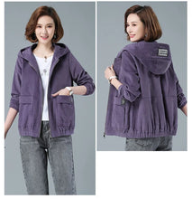 Load image into Gallery viewer, Corduroy Hooded Loose Jacket
