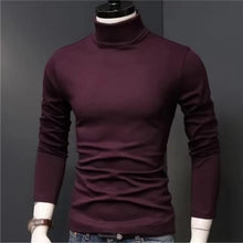 Load image into Gallery viewer, Slim Black Turtleneck Tee Men

