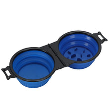 Load image into Gallery viewer, 1-piece 2-in-1 Foldable Dual Bowl Feeding Bowl Portable Outdoor Travel Dog Cat Drinking Bowl Pet Supplies Outdoor Feeding Water
