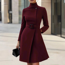 Load image into Gallery viewer, Elegant Turtleneck A-Line Mini Dress
