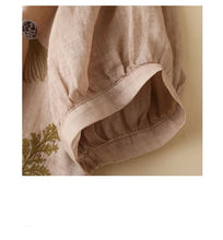 Load image into Gallery viewer, Summer Seven Point Cotton Linen Embroidered Shirt for Women 2024 New Literary Loose Temperament Lapel Casual Top for Women Tops
