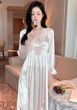 Load image into Gallery viewer, Female Long Nightdress Retro French Court Style Princess Nightgown Sleepwear Spring Summer Loose Rayon Home Clothes Lounge Wear
