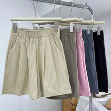 Load image into Gallery viewer, Women Shorts with Pockets Casual Basics Thin Simple Loose Fit Wide Leg Female Bottom Pants Fitness Sport Solid Running Shorts
