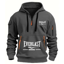 Load image into Gallery viewer, Men's Fashion Casual Hoodie Multi-pocket Sports Long-sleeve Sweatshirt Up Down Print Warm Half Zip Hooded Fitness Pullover Good
