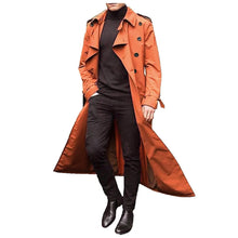 Load image into Gallery viewer, Men’s Luxury Full-Length Trench Coat – England Style Business Overcoat
