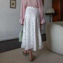 Load image into Gallery viewer, 2026 Satin Printed Skirts Women High Waist Long Skirts Summer Midi A-line Skirts Women Office Elegant Women's Loose Skirts
