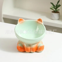 Load image into Gallery viewer, Cat Bowl Pet Accessories Ceramic Diagonal High Feet Cute Protection Cervical Spine Dog Bowl Drink Water Bowl Pet Supplies

