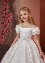 Load image into Gallery viewer, Elegant Flower Girl Dresses for Wedding Satin Beaded Floral Floor Length Girl Kids Birthday Party First Holy Communion Gown
