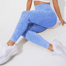 Load image into Gallery viewer, Women Vintage Leggings Gym Fitness Athletic Workout Elastic Leggins Good Elastic Yoga Pants Push Up Sports Training Tights

