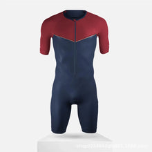 Load image into Gallery viewer, Righttrack Triathlon Race Suit Men's Short Sleeve Skinsuit Long Distance Tri Suits Performance Swimming/Cycling
