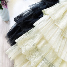 Load image into Gallery viewer, Women Skirts Cake-Style Skirt Spring Summer Fashion Lace Skirts Ladies High-Waisted Slimming Long Lace Skirt Elegant Tulle Skirt
