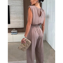 Load image into Gallery viewer, Women's Jumpsuits Solid Color Sleeveless Round Neck Casual Loose Women's Jumpsuit Summer Fashion Straight Tube Female Playsuits
