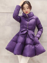 Load image into Gallery viewer, 2023 New Fashion Winter Coats Women Warm Outerwea Cotton Padded Jackets Womens Clothing Belt Zipper Parkas Femme A-word Jacket

