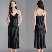 Load image into Gallery viewer, Nightgowns For Women Long Sleeveless Night Gowns Satin Silk Chemise Lingerie Slip Dress Sexy Nightwear Sleep Shirt for Ladies

