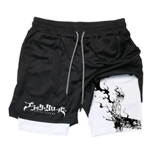 Load image into Gallery viewer, Summer New Black Five-leaf Clover Printed Men's and Women's Shorts Double-layer Loose Sports and Casual Pants for Beach Fitness

