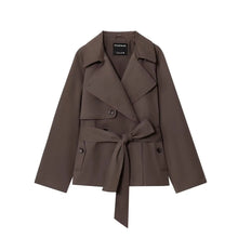 Load image into Gallery viewer, Women's Jackets Autumn 2026 New Fashion Short Trench Coats Chic Lapel Loose Elegant Women long-sleeved Warm Autumn Street Jacket
