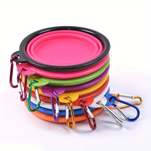 Load image into Gallery viewer, Dog Folding Bowl Portable Dog Travel Bowl Dog Food Water Bowl for Outdoor Walking Silicone Dog Food Water Bowl with Bowl Lip
