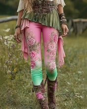 Load image into Gallery viewer, Women's Pants Flower Printed Leggings Cozy Leggings Casual Boho Full Length Elastic Waist Stretchy Vacation Street Daily Wear
